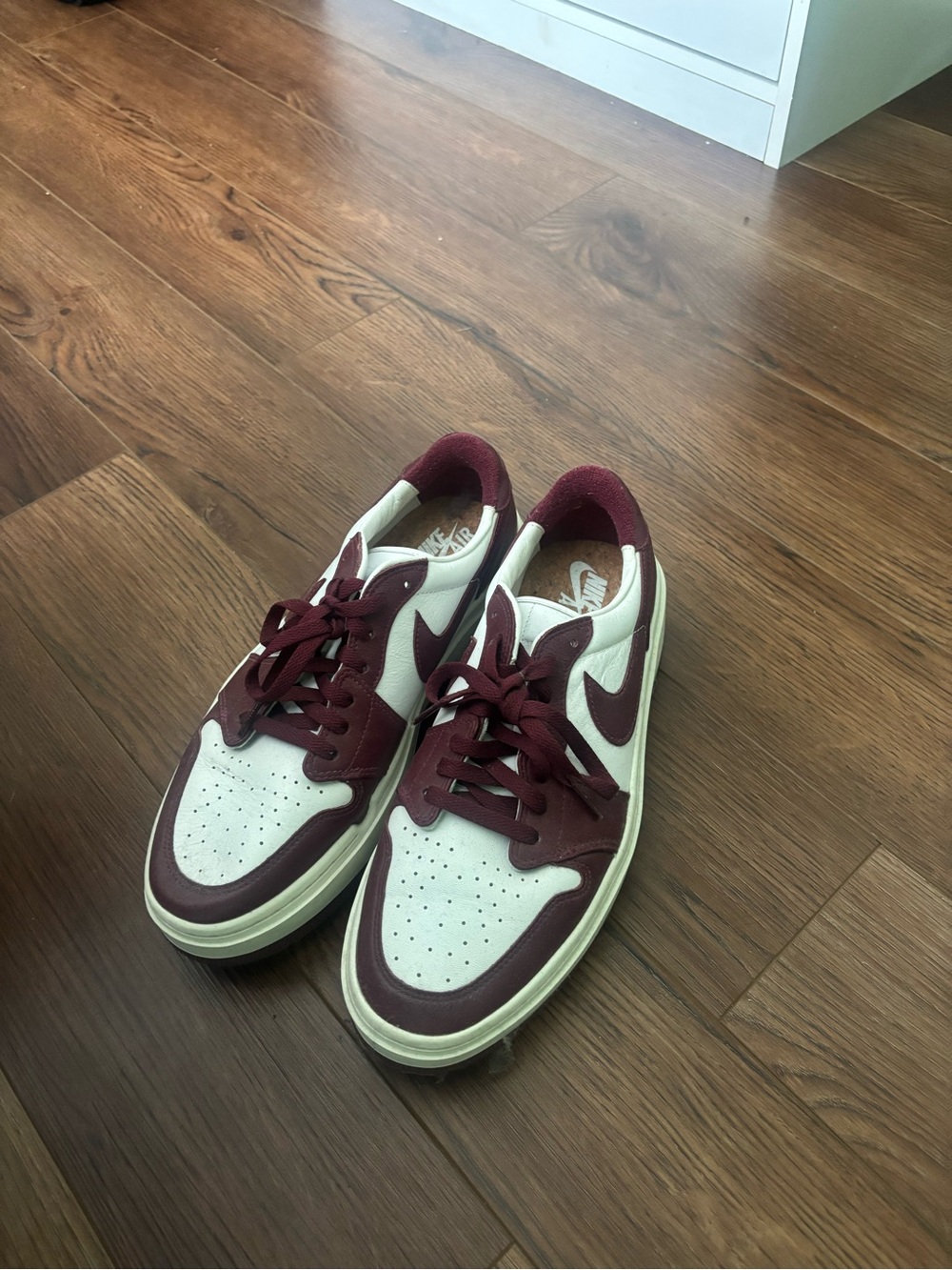 Nike Low-Top Sneakers in White and Burgundy